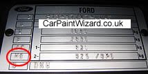 Ford Paint Code Example