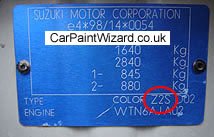 Suzuki Paint Code Example